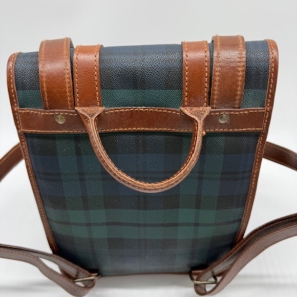 Vintage Polo Ralph Lauren Black Watch Plaid Back Pack~Vintage~Retro~Classic - Picture 5 of 8